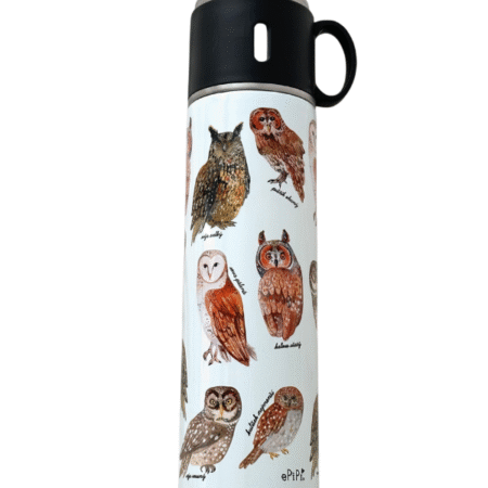 Termoska s hrnečkem - Sovy