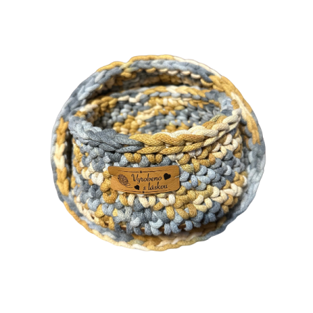 Háčkované kulaté košíky - souprava 2 ks